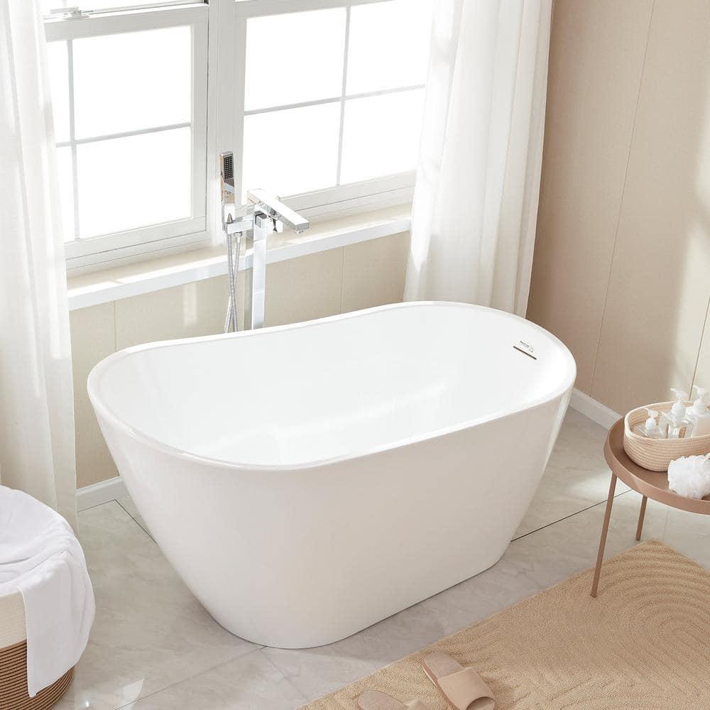 55.3" X 28.3" Freestanding Soaking Bathtub