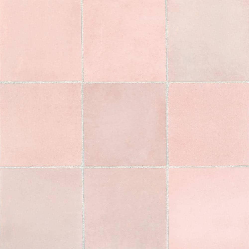 Bedrosians Cloe Square Gloss Ceramic Tile 5 x 5, Pink (10.83 sq. ft./Case)