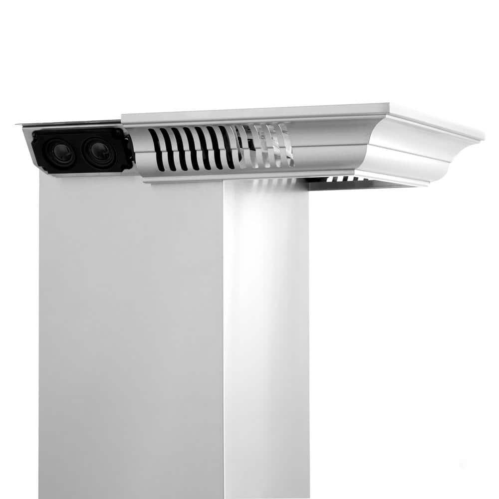 30 in. ZLINE CrownSoundDucted Vent Wall Mount Range Hood in Stainless Steel W/ Bluetooth Speakers (KF2CRN-BT-30)