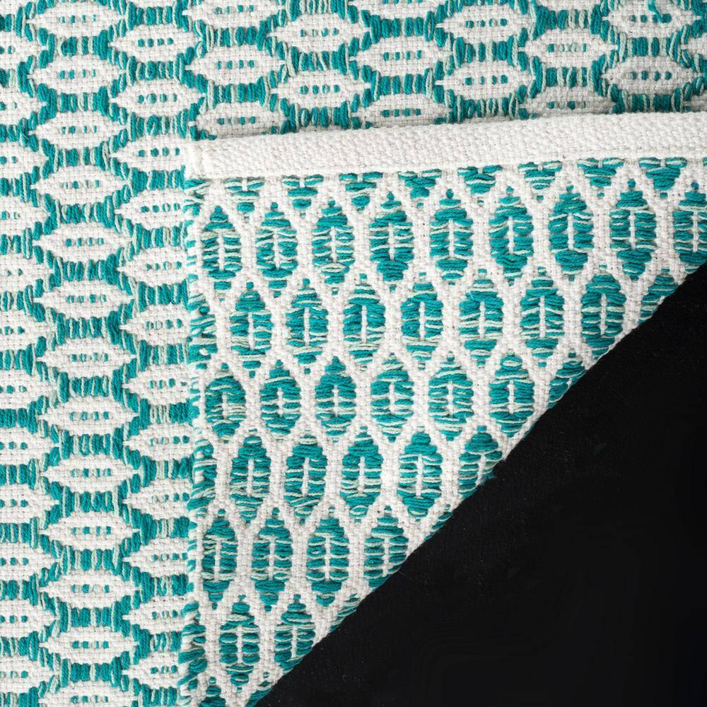 Montauk MTK608 Hand Woven Indoor Runner Rug - Aqua/Ivory - 2'3"x7' - Safavieh