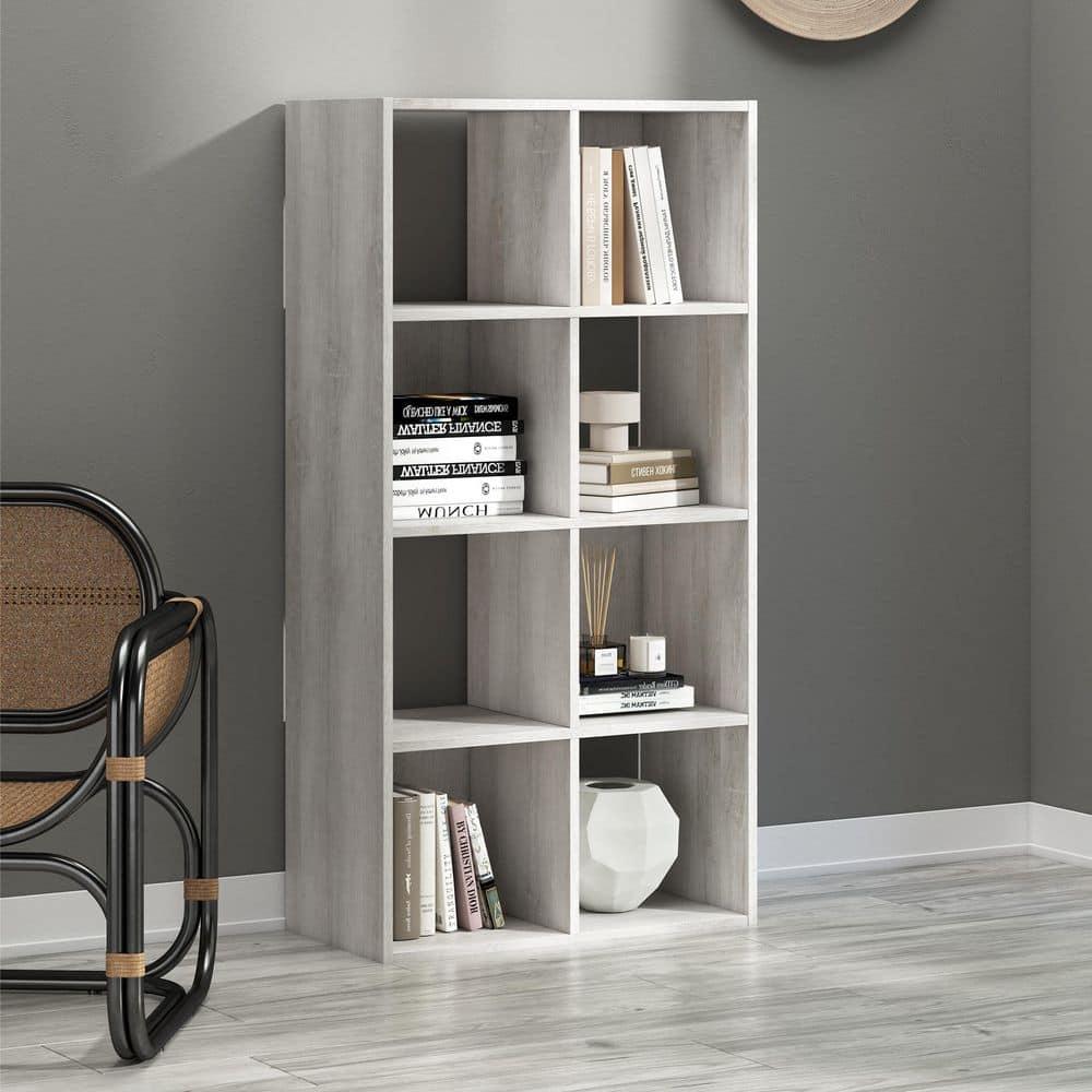 47.05" Paxberry 8 Cube Organizer Whitewash - Signature Design by Ashley: Modern Bookshelf, Storage Cubbies