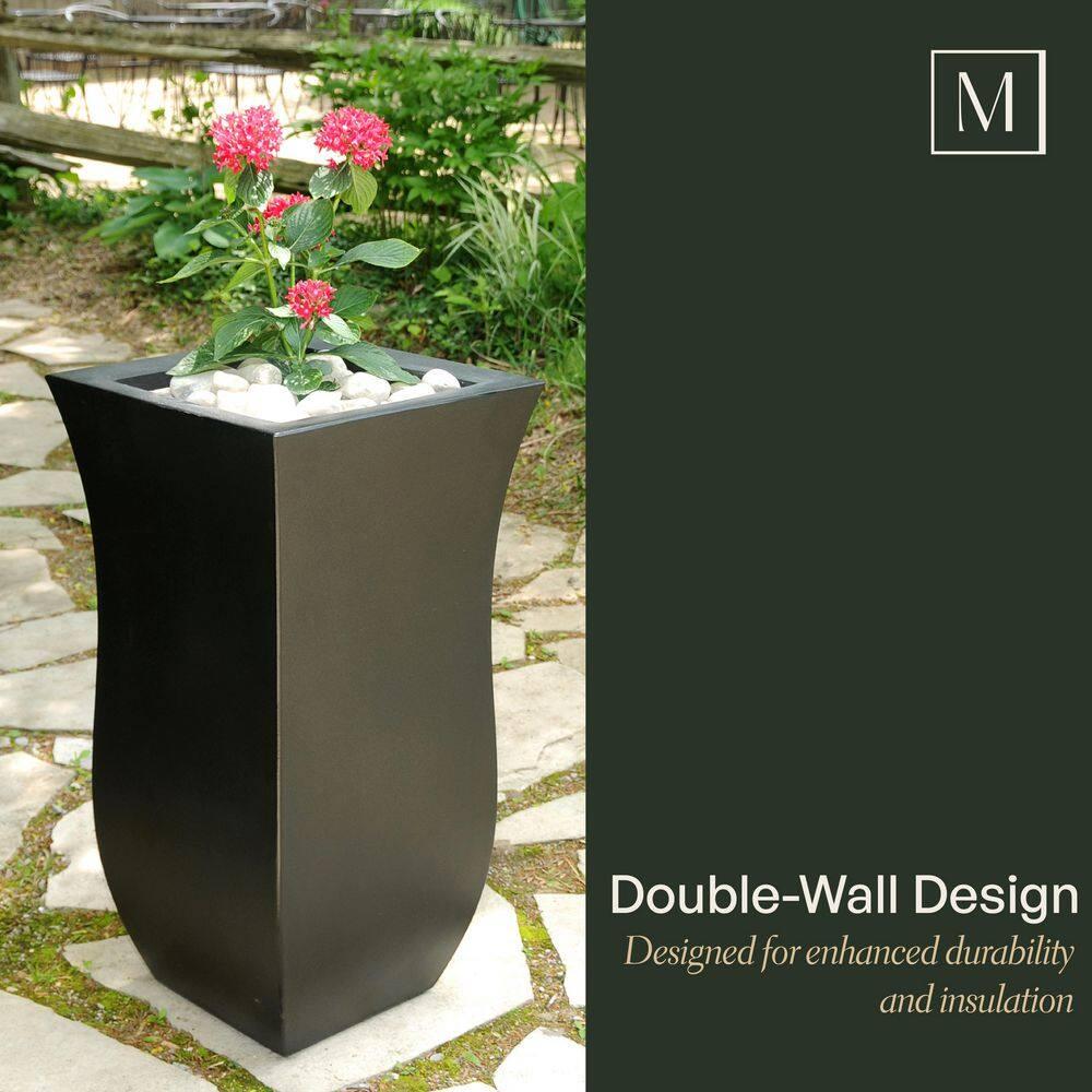 Mayne Valencia Polyethylene Resin 30" Tall Planter in Neptune Blue