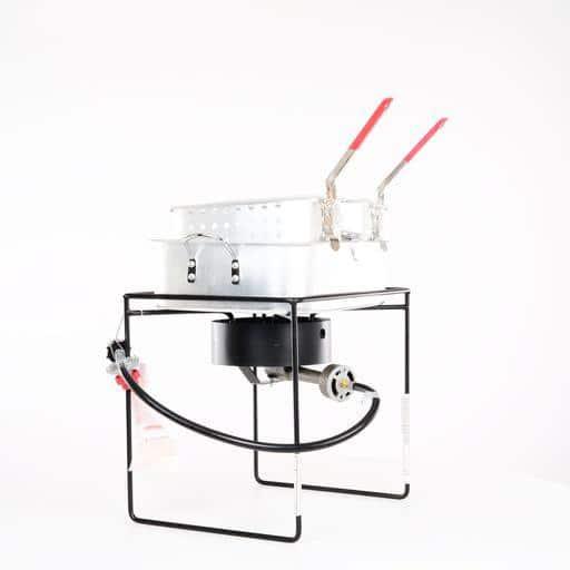 King Kooker 1 Burner Propane Rectangular Fryer Outdoor Cooker Kit with 15 Qt. Fry Pan & Two Baskets
