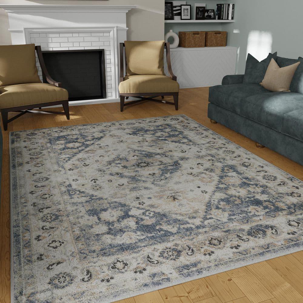 Loomaknoti Kehleigh Zofionz 5' x 7' Beige Oriental Indoor Area Rug