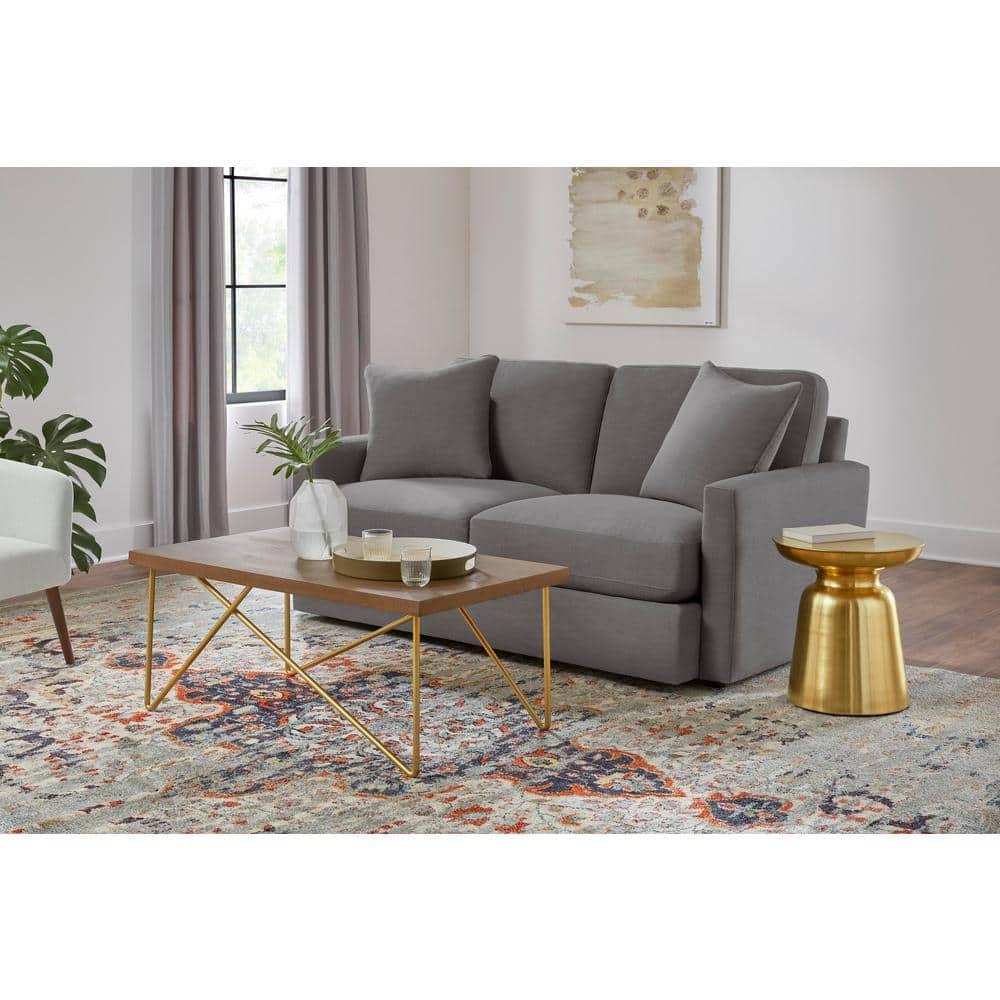 Round Gold Metal Accent Table (16.5 in. W x 17.75 in. H)
