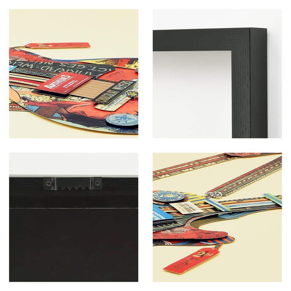 Empire Art Direct Electric Guitar Dimensional Collage Framed Graphic Art Under Glass Wall Art, 25" x 33" x 1.4", Ready to Hang