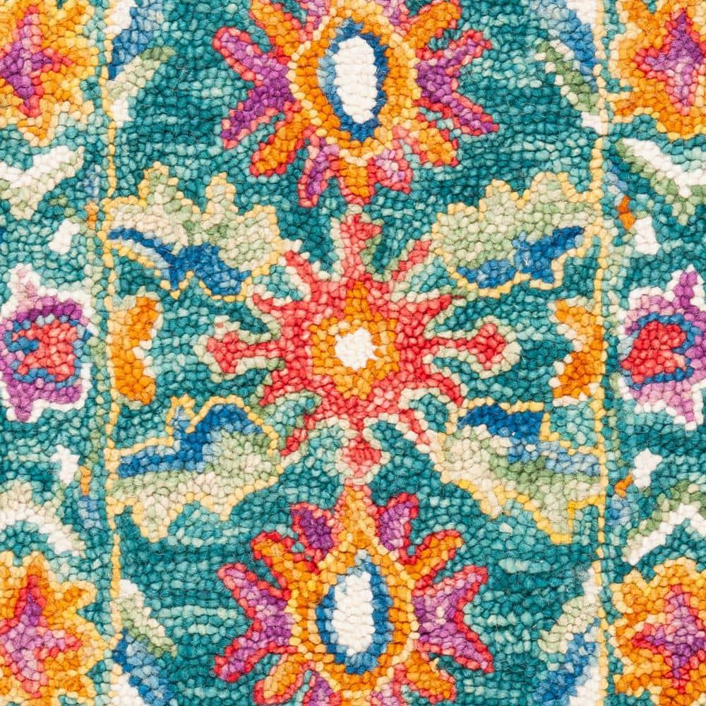 Aspen APN113 Hand Tufted Accent Rug - Turquoise/Purple - 2'3" X 5' - Safavieh.