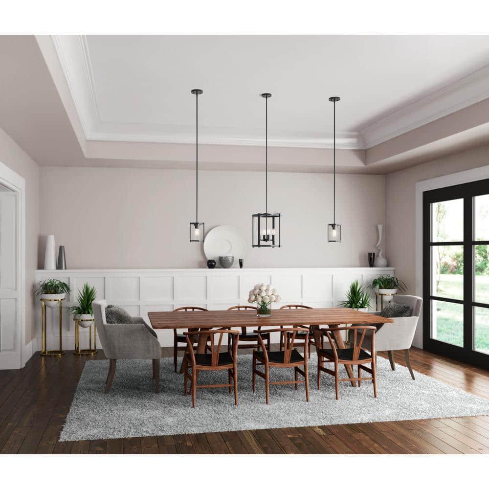 19003-Hunter Fans-Astwood 4-Light Lantern Chandelier in Caged Style-16 Inches Wide by 25.5 Inches High-Matte Black Finish