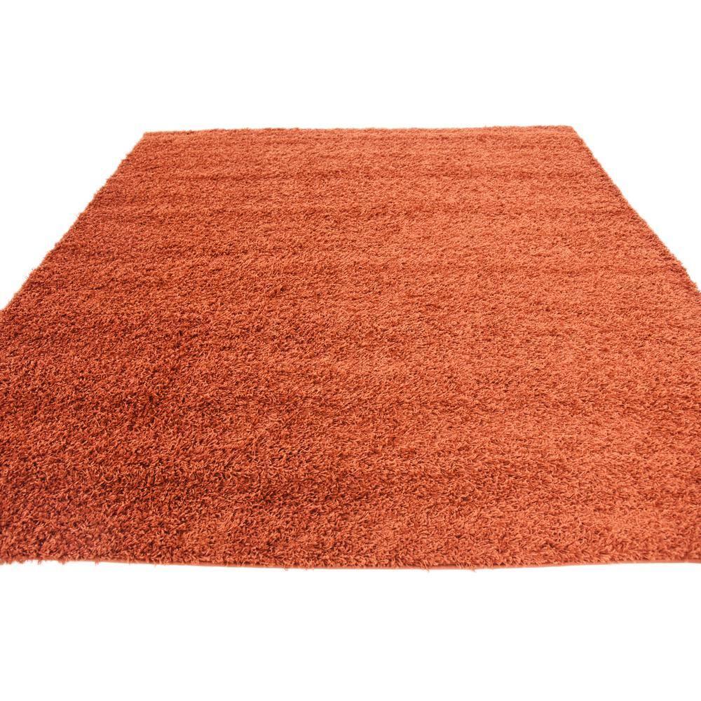 Unique Loom 8' 0 x 8' 0 Square Solid Shag Terracotta Area Rug