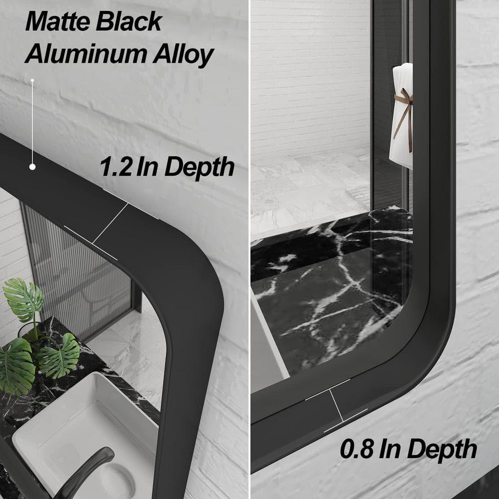 LOAAO 36X36 Inch Black Metal Framed Bathroom Mirror for Wall, Matte Black Bathroom Vanity Mirror Farmhouse, Anti-Rust, Tempered Glass, Hangs Horizontally or Vertically