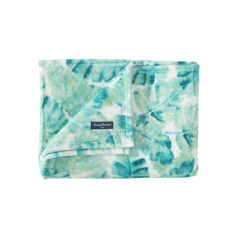Tommy Bahama Home Wallpaper Leaves Plain Weave / Muslin Throw Blanket