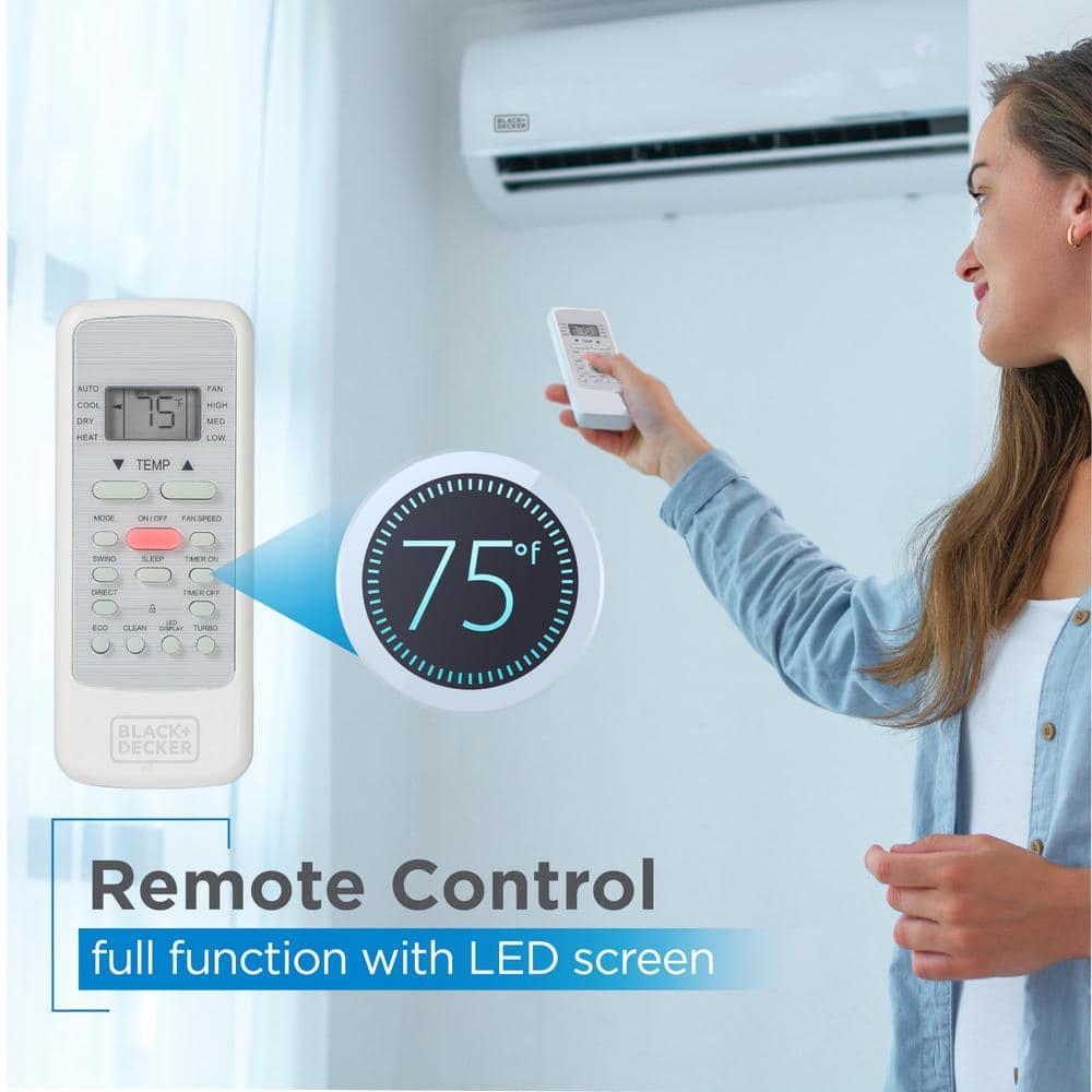 BLACK+DECKER 12,000 BTU Inverter Mini Split Air Conditioner with Heat Pump, Cools & Heats Up To 550 Sq. Ft.