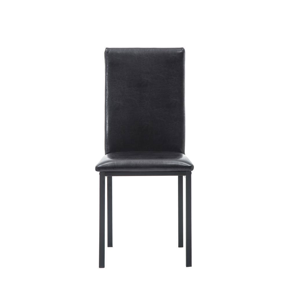 Set of 4 Arjen Dining Chairs Black - Boraam: Faux Leather, Metal Frame, Contemporary Style