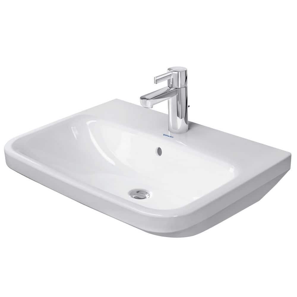 DuraStyle Ceramic 22" Wall Mount Bathroom Sink with Overflow