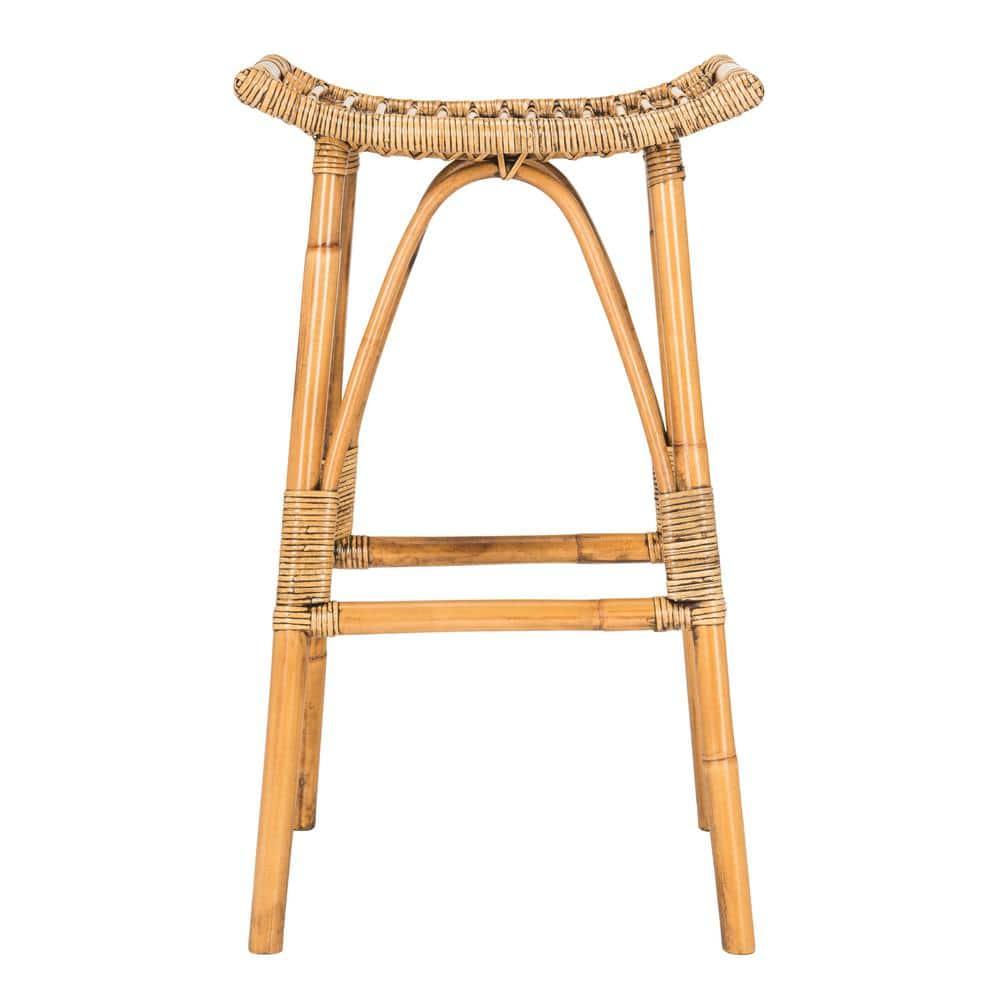 Leda Rattan Bar Stool - WIK6511 - Brown - Safavieh
