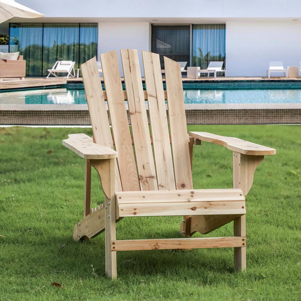 Classic Unfinished Wood Adirondack Chair