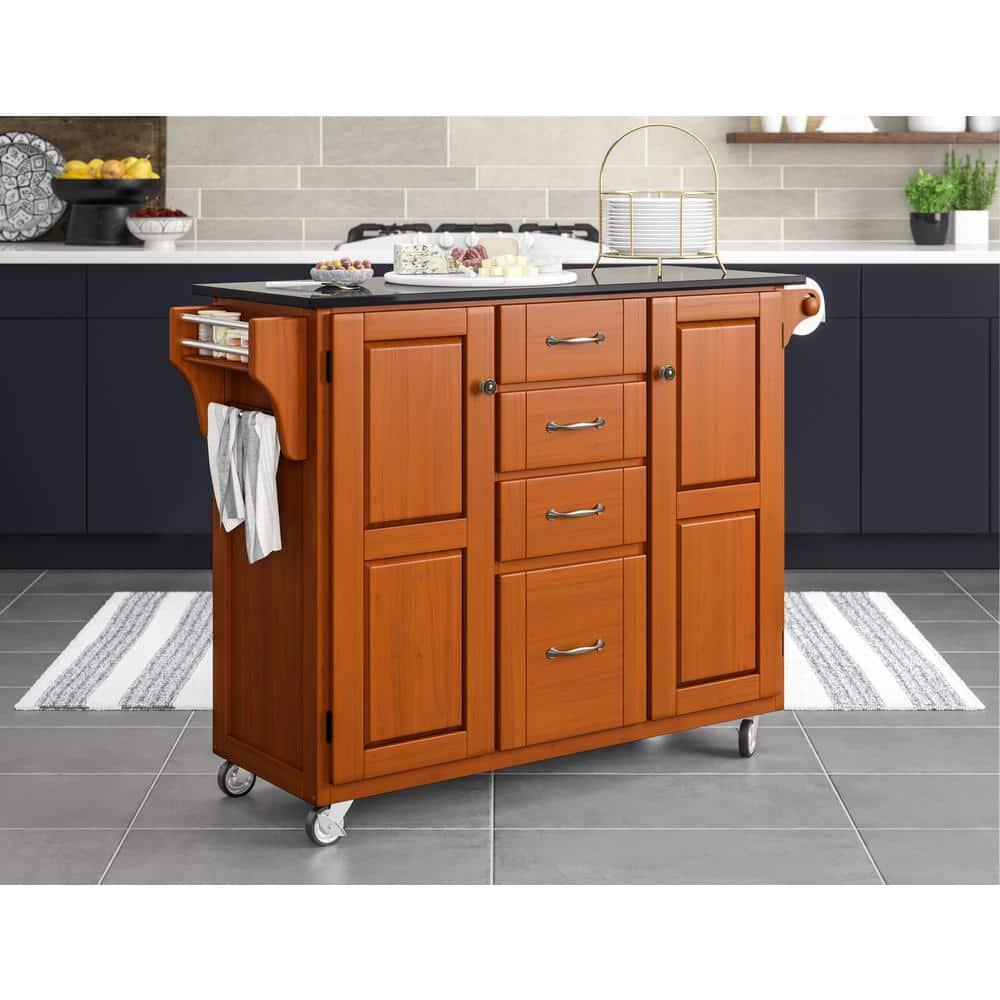 Homestyles Create-a-Cart Wood Rolling Kitchen Cart in Brown