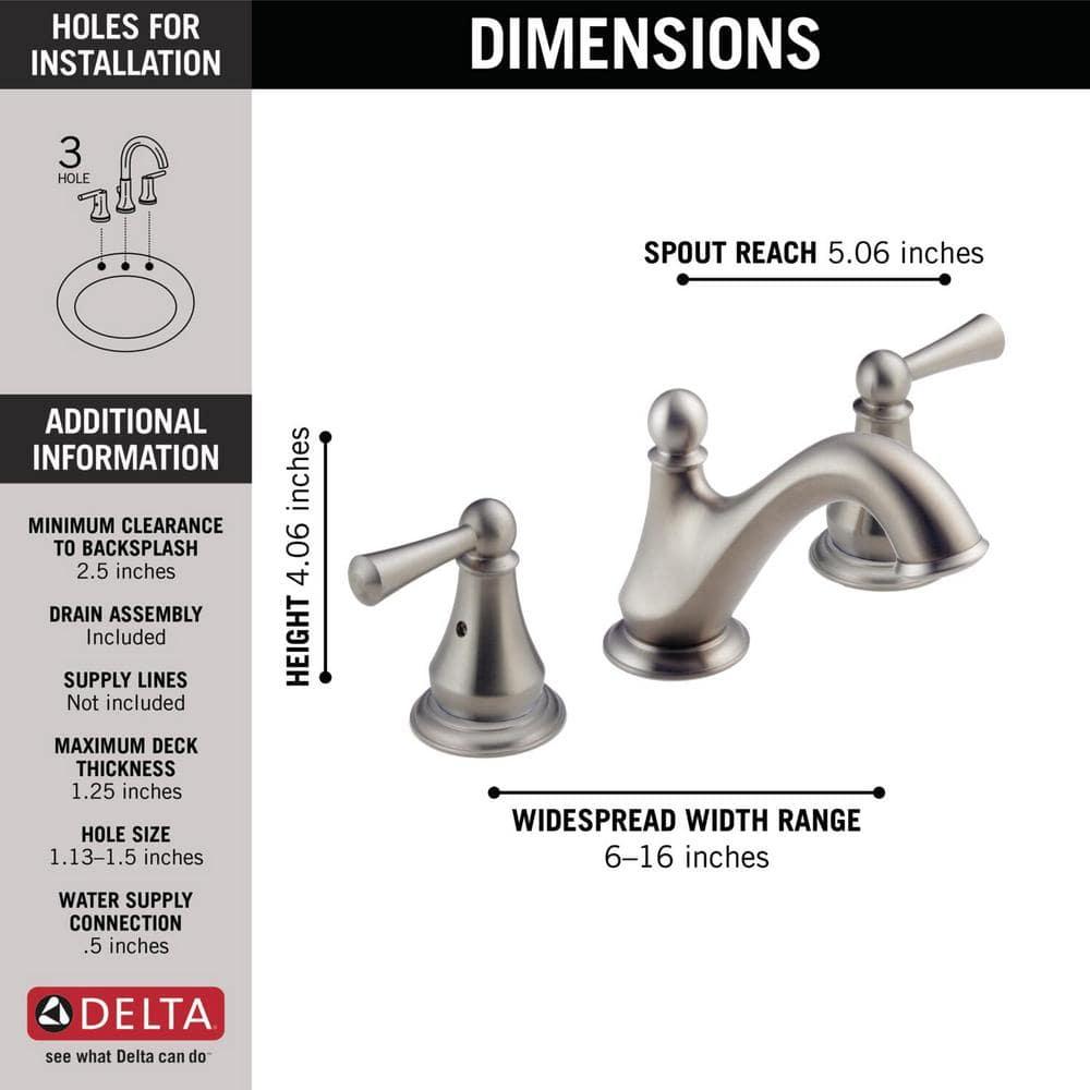 Haywood Widespread Bathroom Faucet 3 Hole, 2-handle Bathroom Sink Faucet with Drain Assembly