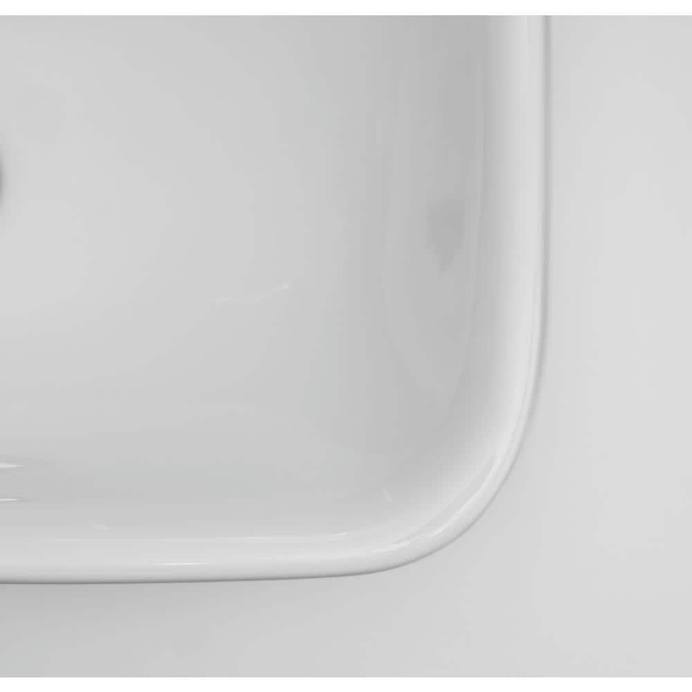 DuraStyle Ceramic 22" Wall Mount Bathroom Sink with Overflow