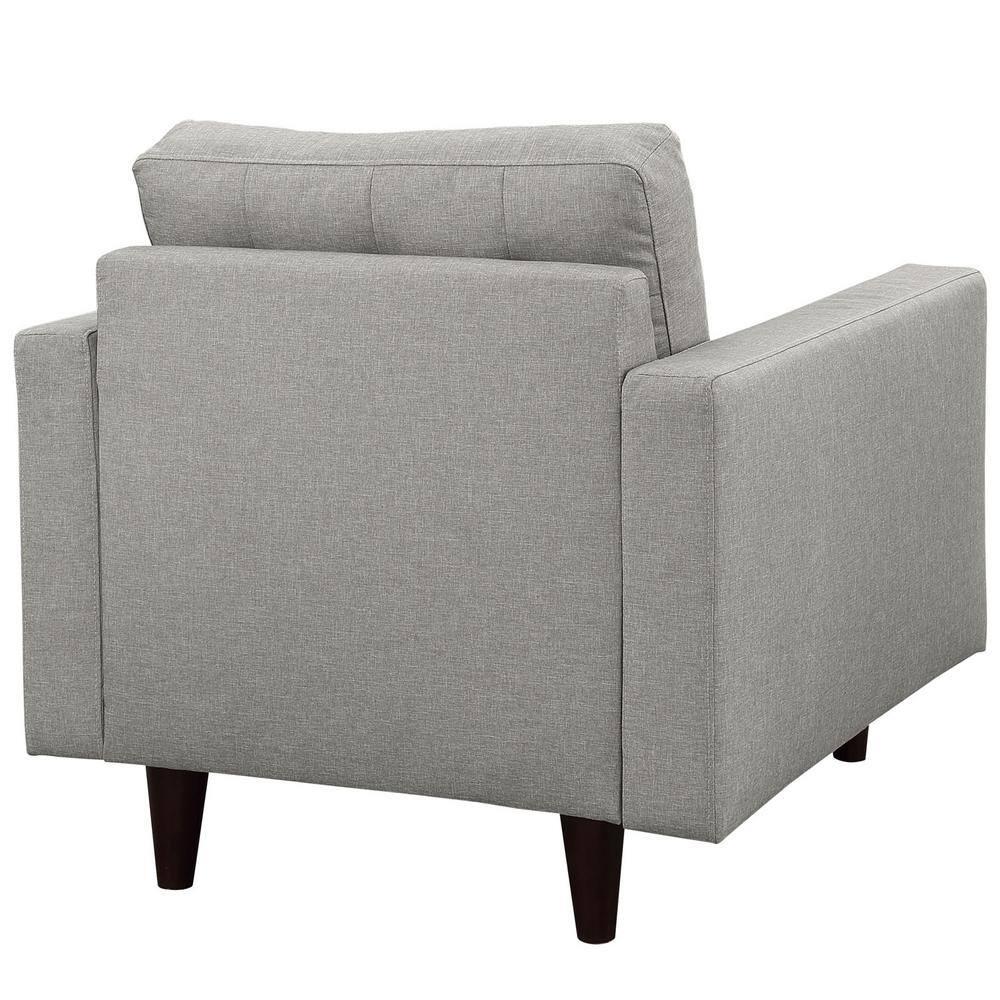 Modway Empress Upholstered Fabric Armchair in Light Gray