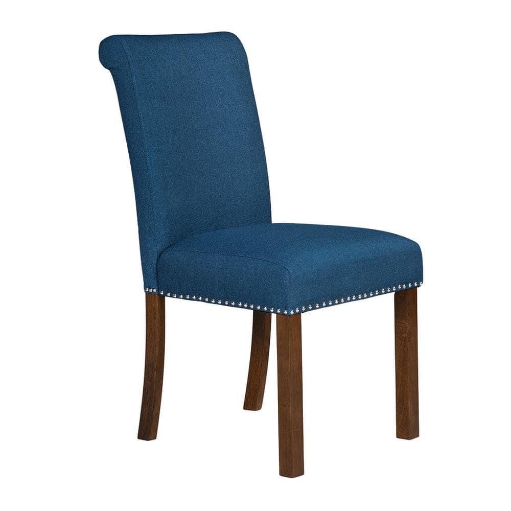 510 Design Aubrey Upholstered Dining Chairs with Silver Nailhead Trim - Set of 2 - Natural (Set of 2)