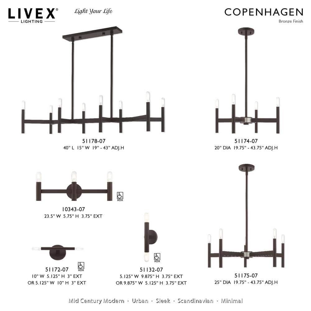 Livex Lighting Copenhagen 8 - Light Chandelier in  Bronze