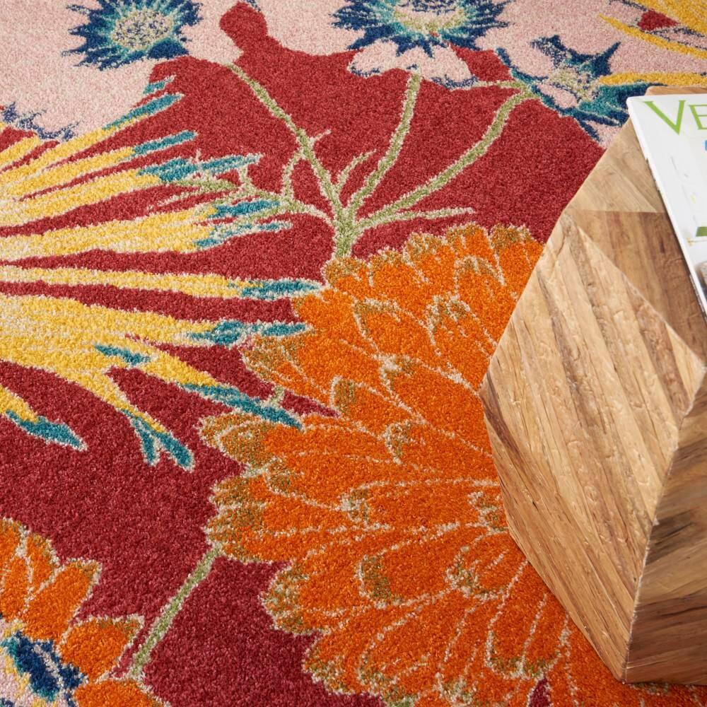 Nourison Allur Oversized Flowers Indoor Area Rug Red Multicolor 5'3" x 7'3"