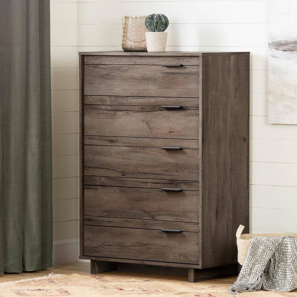 South Shore Fynn Contemporary 5-Drawers Kids Dresser Fall Oak (Particle Board)