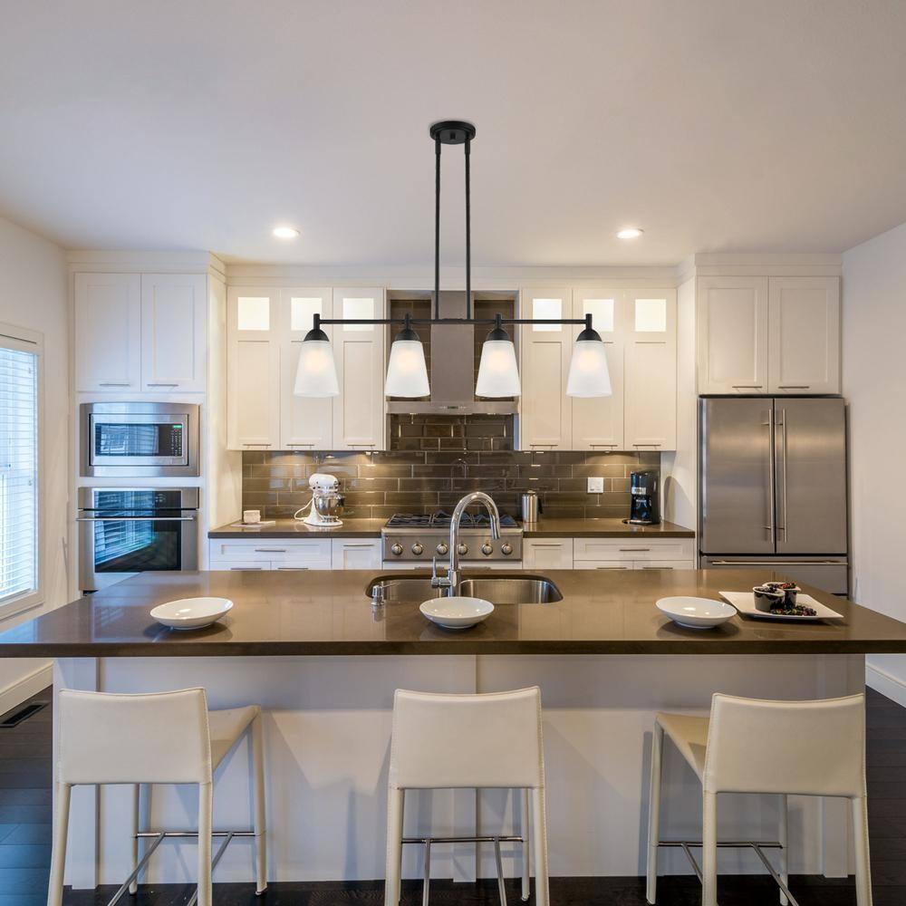 Designers Fountain Malone 4 Light Matte Black Island Pendant, D267M-IS-MB