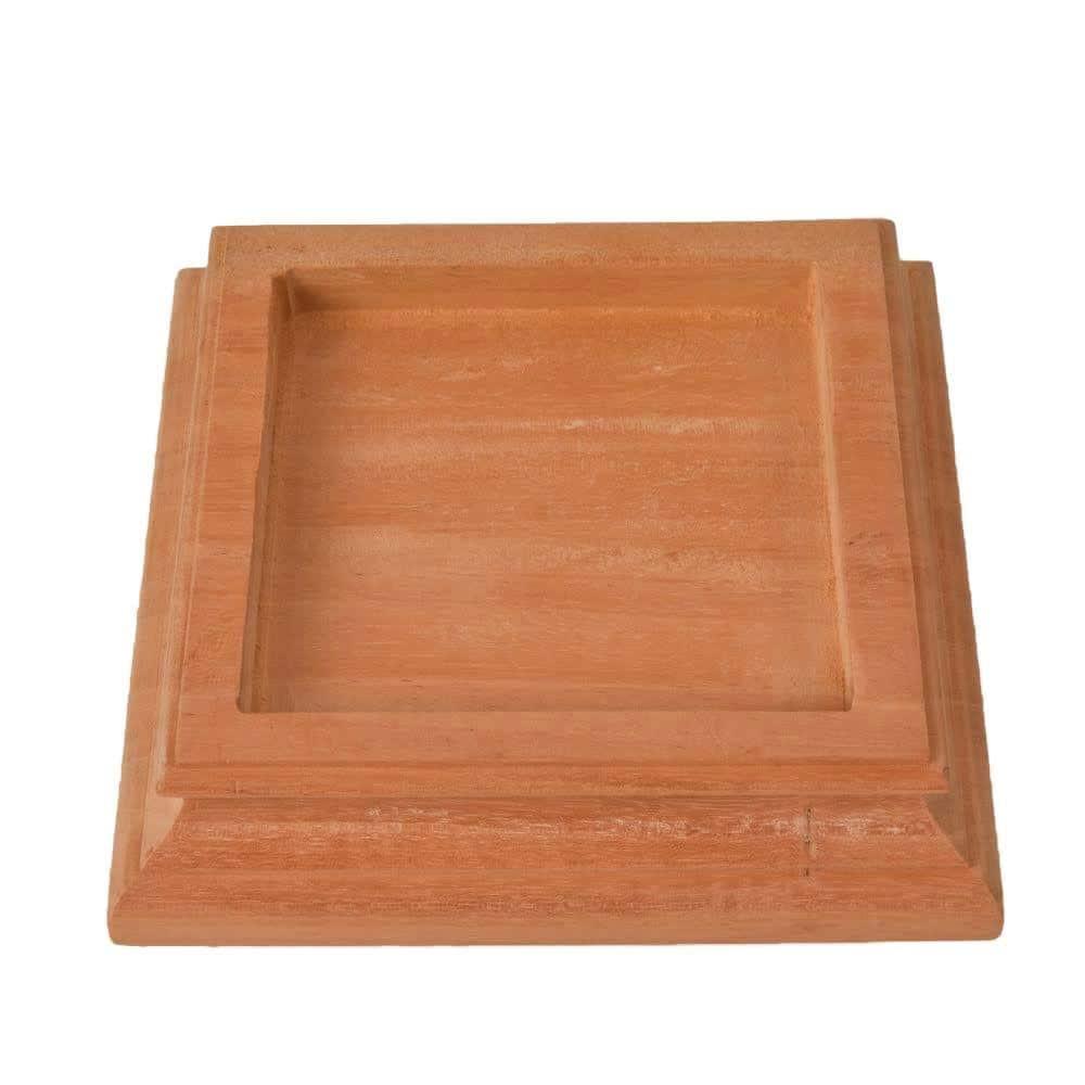 4x4 Traditional Wood Pyramid Post Cap by Captiva - One-Piece Miterless - 3/8" Extended Lip - (3-1/2" x 3-1/2")