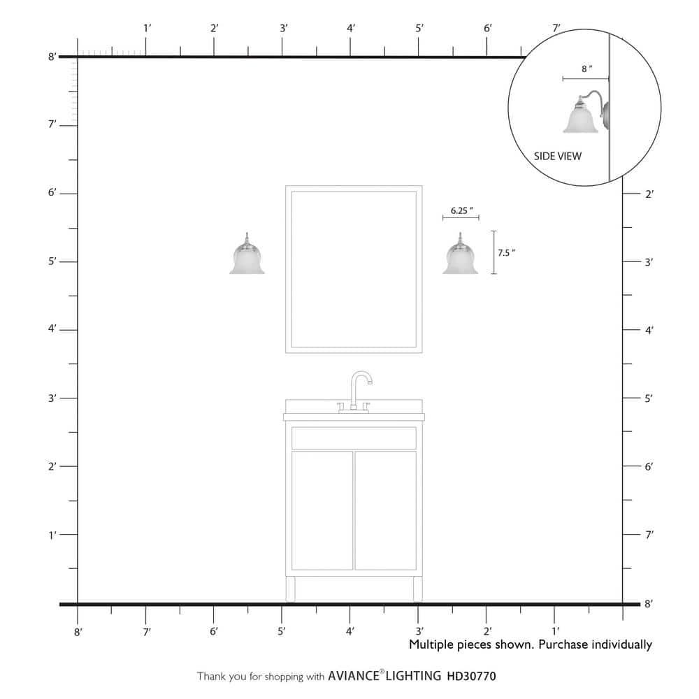 Livex Lighting Essex 1 - Light Vanity in  Brushed Nickel