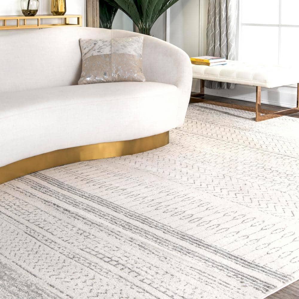 Nuloom Nova Striped 4x6 Indoor Area Rug for Living Room Bedroom Dining Room Kitchen, Grey/Off White