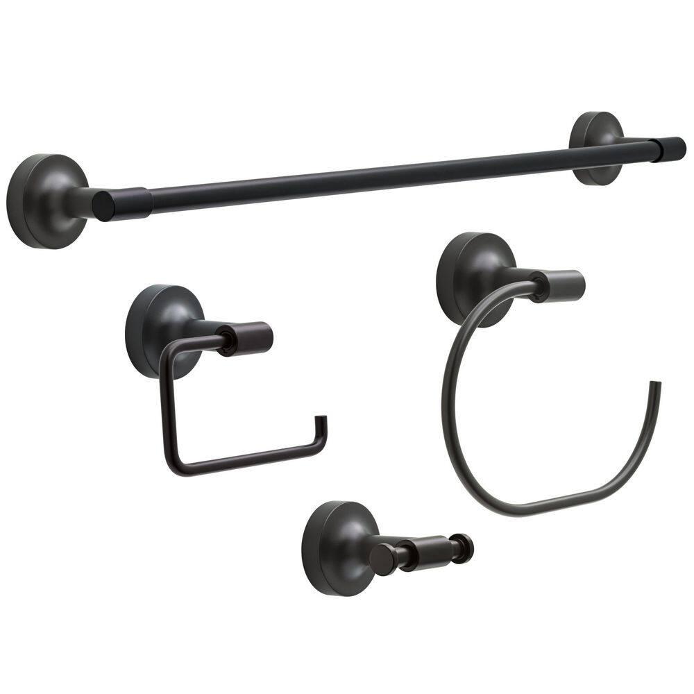 Voisin Round Open Towel Ring Bath Hardware Accessory in Matte Black