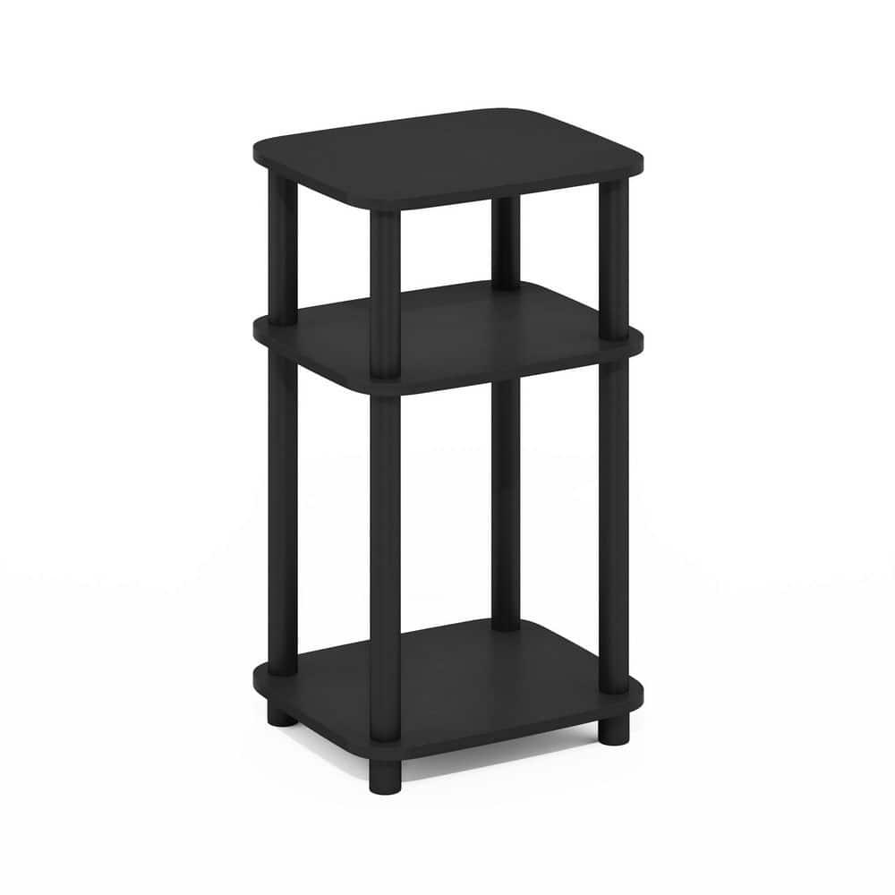 11087AM-BK 11087 Just 3-Tier No Tools Tube End Table, Americano & Black - 13.4 x 11.5 x 22.8 in.
