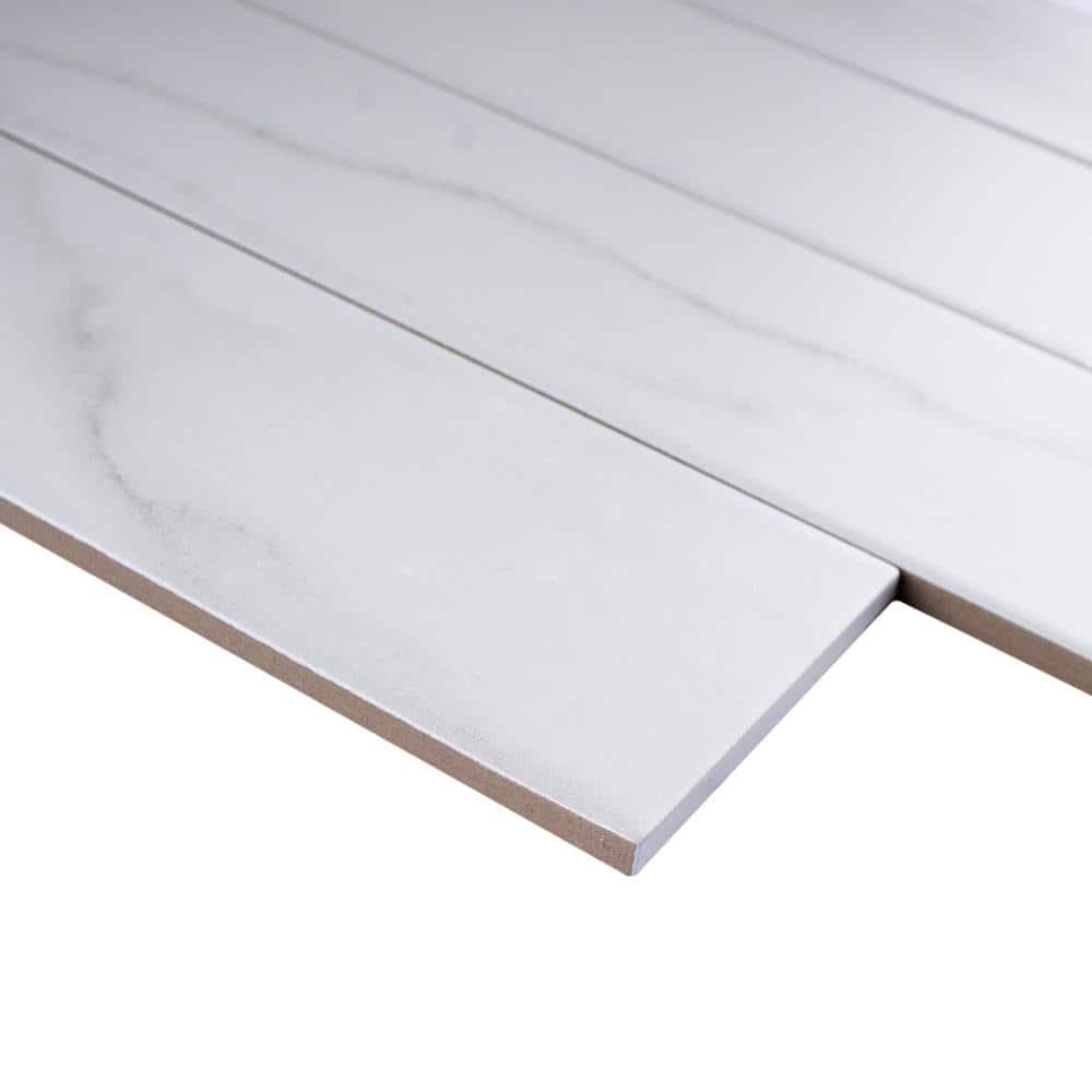 Pulpis 3" x 13" Beveled Porcelain Marble Look Subway Wall & Floor Tile