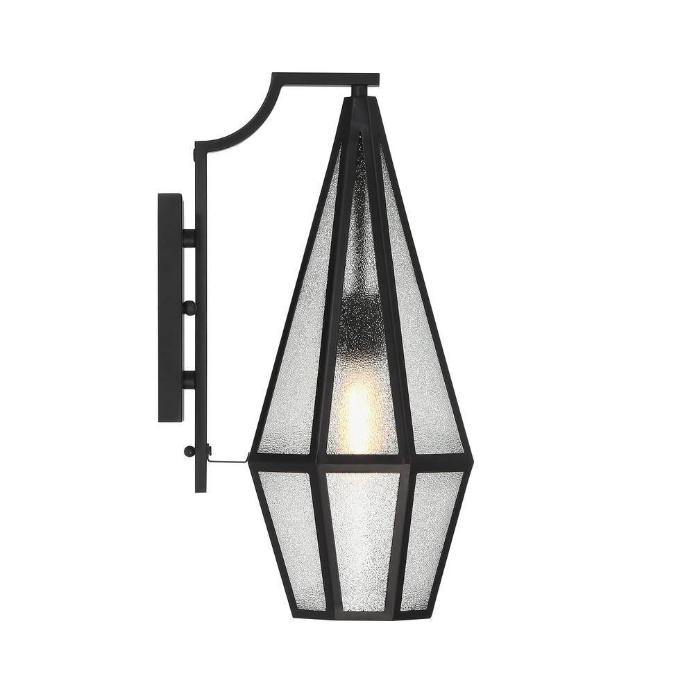Peninsula 1-Light Outdoor Wall Lantern in Matte Black