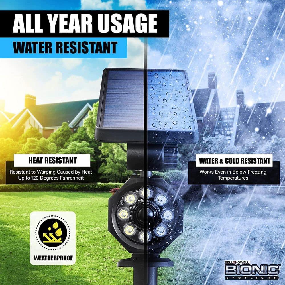 Bell + Howell LED Solar Powered Dusk to Dawn Outdoor Security Spotlight with Motion Sensor and Timer