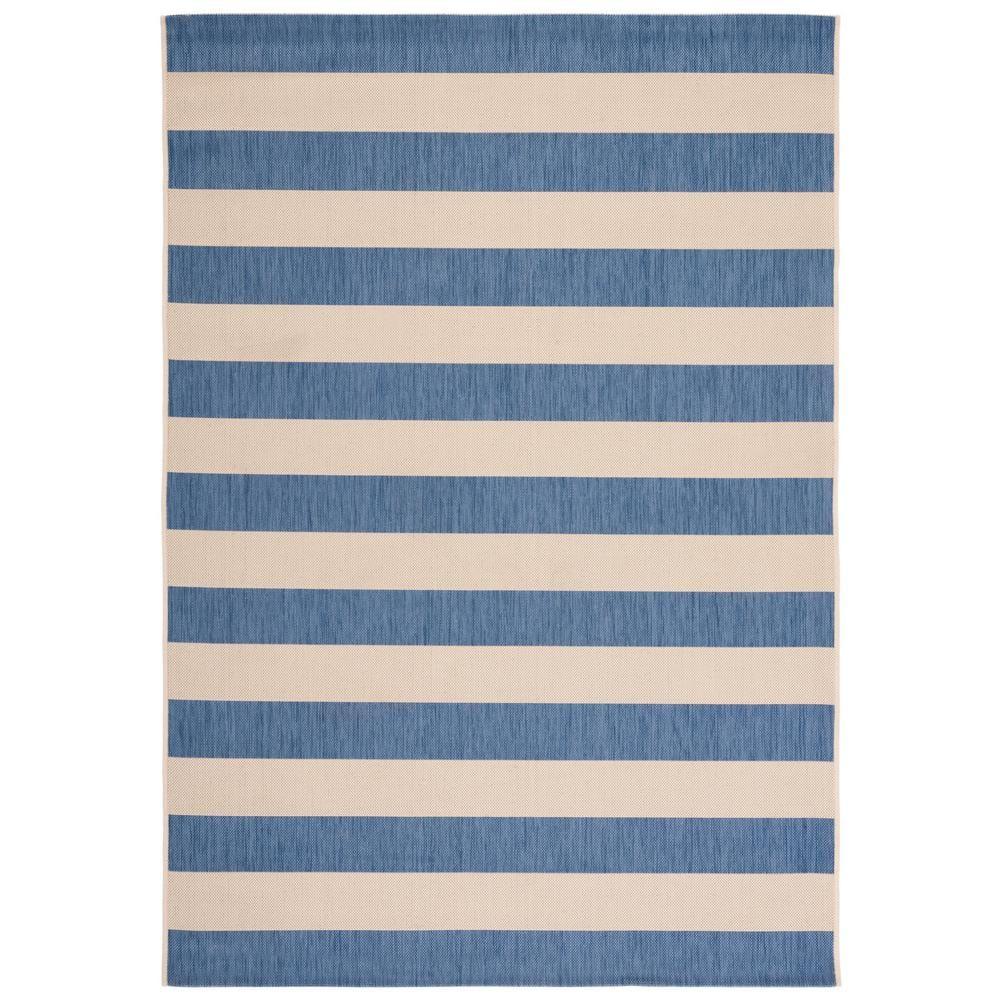 Courtyard CY6812 Power Loomed Indoor/Outdoor Area Rug - Beige/Blue - 4'x5'7" - Safavieh.