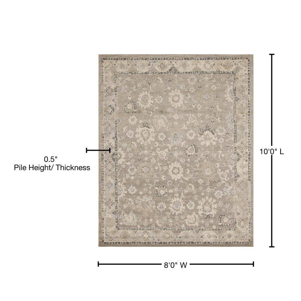 Unique Loom Penrose Collection Area Rug - Krystle (8' x 10' Rectangle Beige Brown/Ivory)