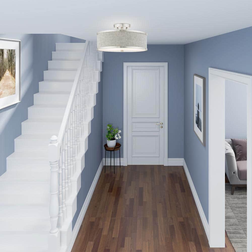 Livex Lighting Park Ridge 3 - Light Semi-Flush Mount in  Brushed Nickel