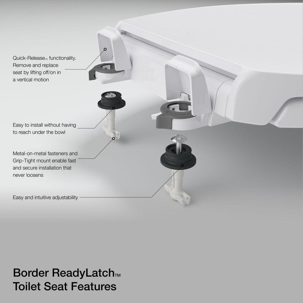 Rutledge Front Quiet-Close with Grip-Tight Bumpers Round Toilet Seat