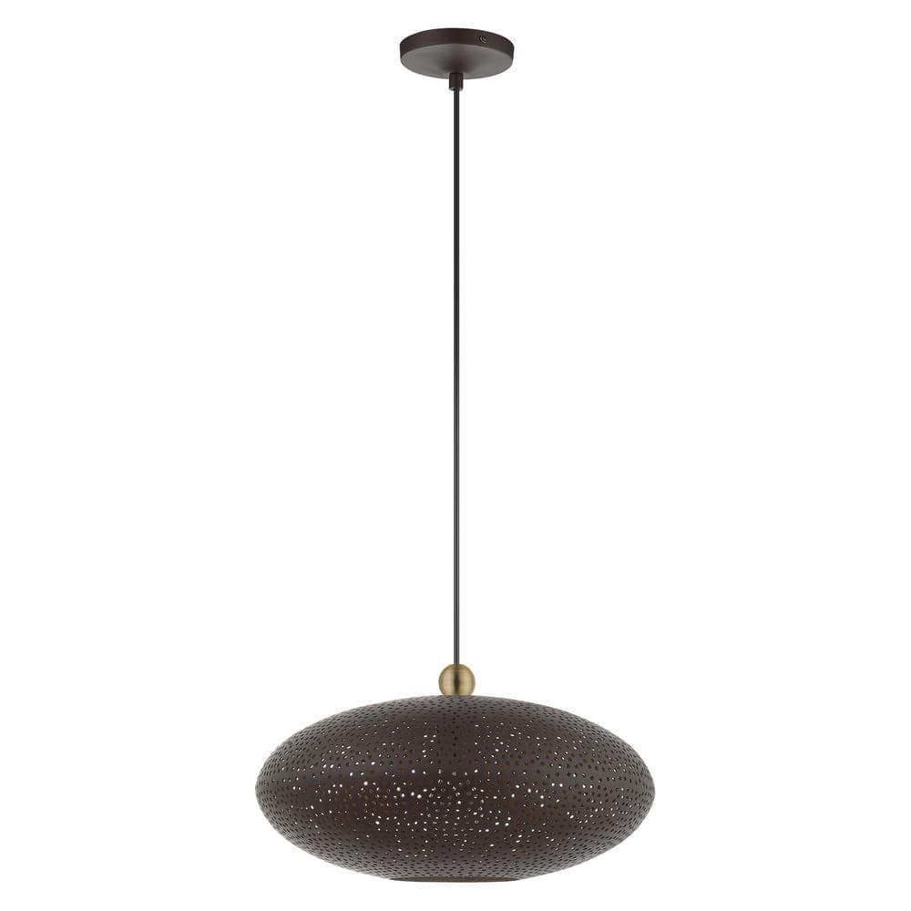 Dublin 16" Wide Bronze Metal Oval Pendant Light