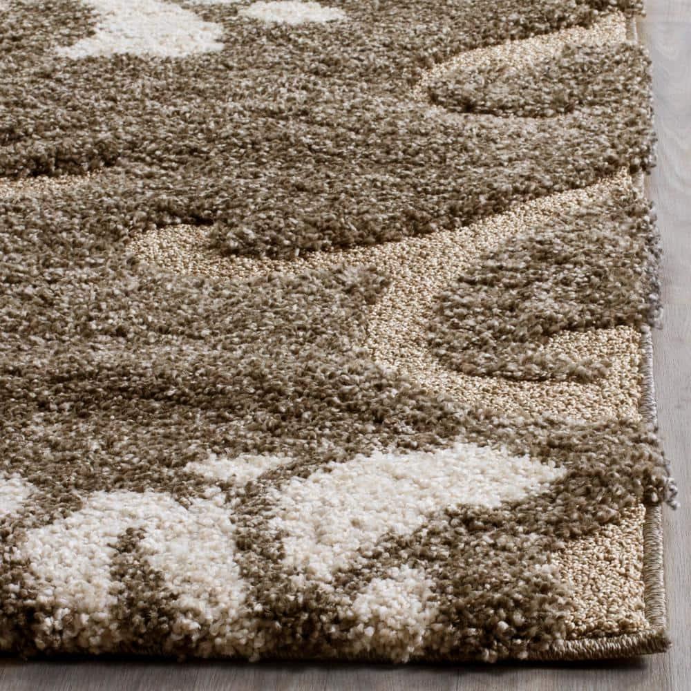 Florida Shag SG464 Power Loomed Indoor Area Rug - Smoke/Beige - 8'x10' - Safavieh.