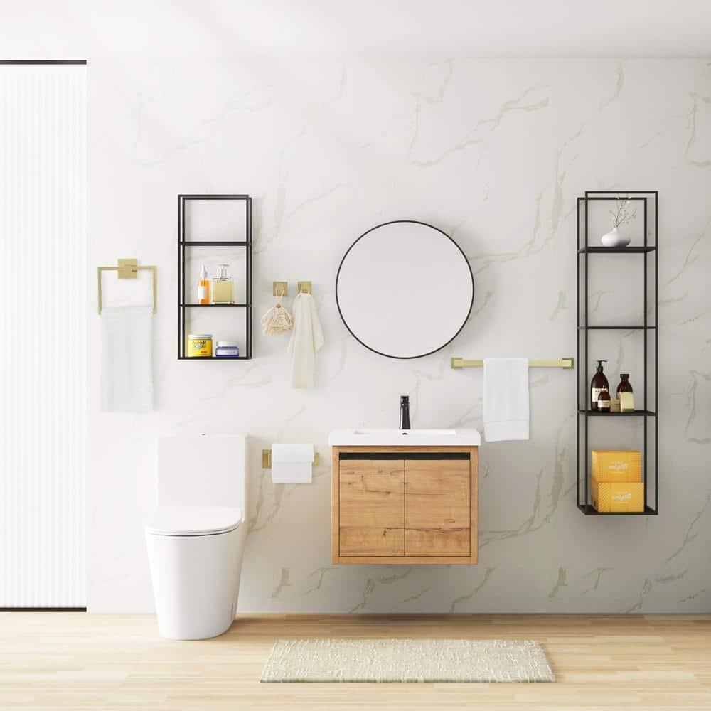 4-Piece Bath Hardware With Towel Bar For Bathroom Wall Towel Hook And Towel Ring Set