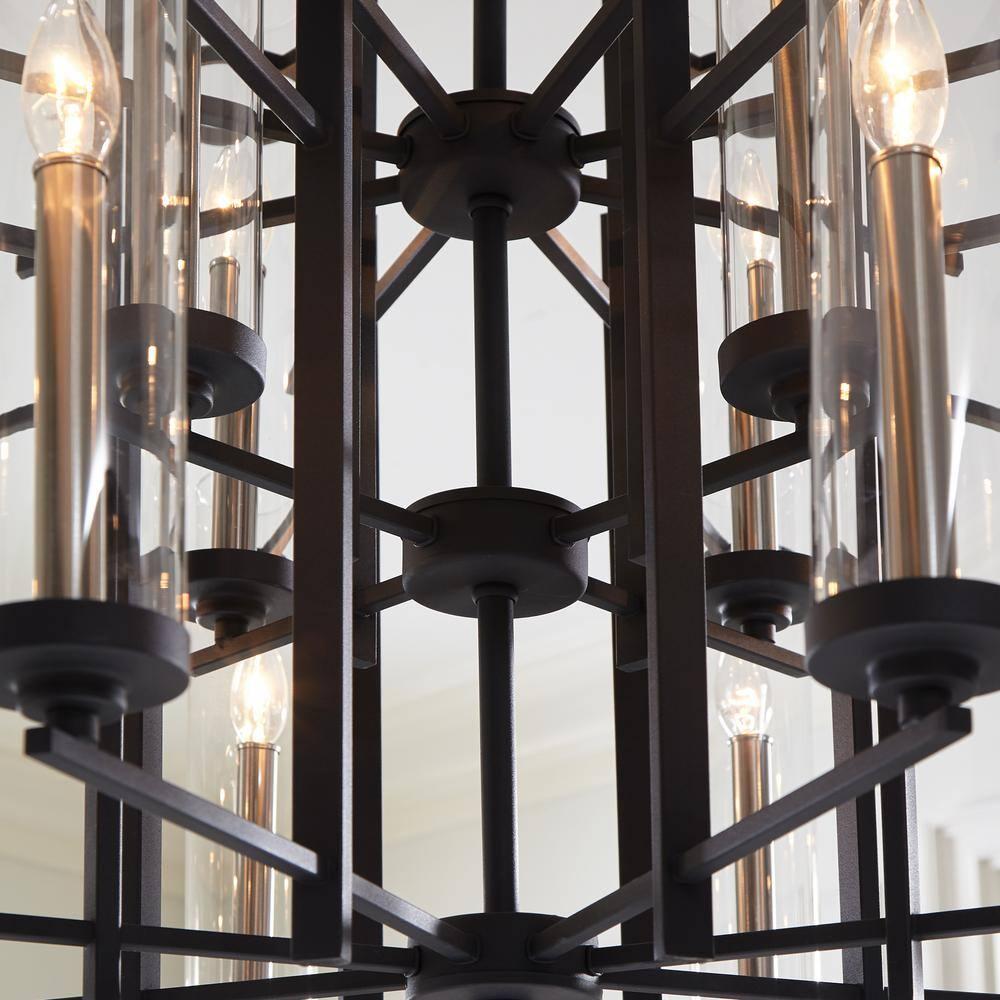 Generation Lighting Ethan 30" Forged Iron 2-Tier 12-Light Chandelier