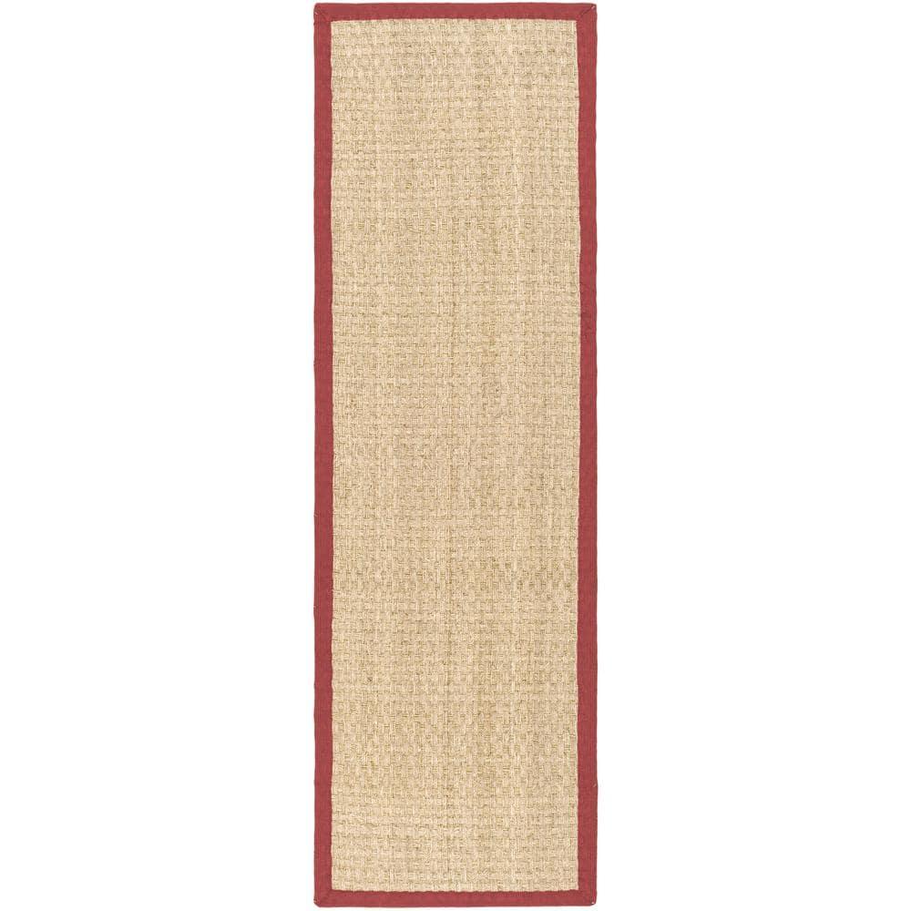 Natural Fiber NF114 Power Loomed Indoor Runner Rug - Natural/Red - 2'6"x8' - Safavieh.