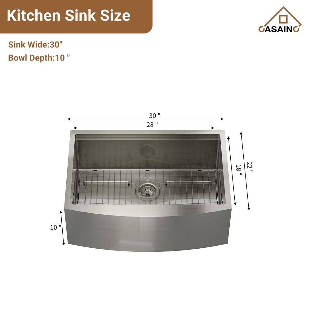 30" L x 22" W Apron Farmhouse Kitchen Sink with Faucet Included