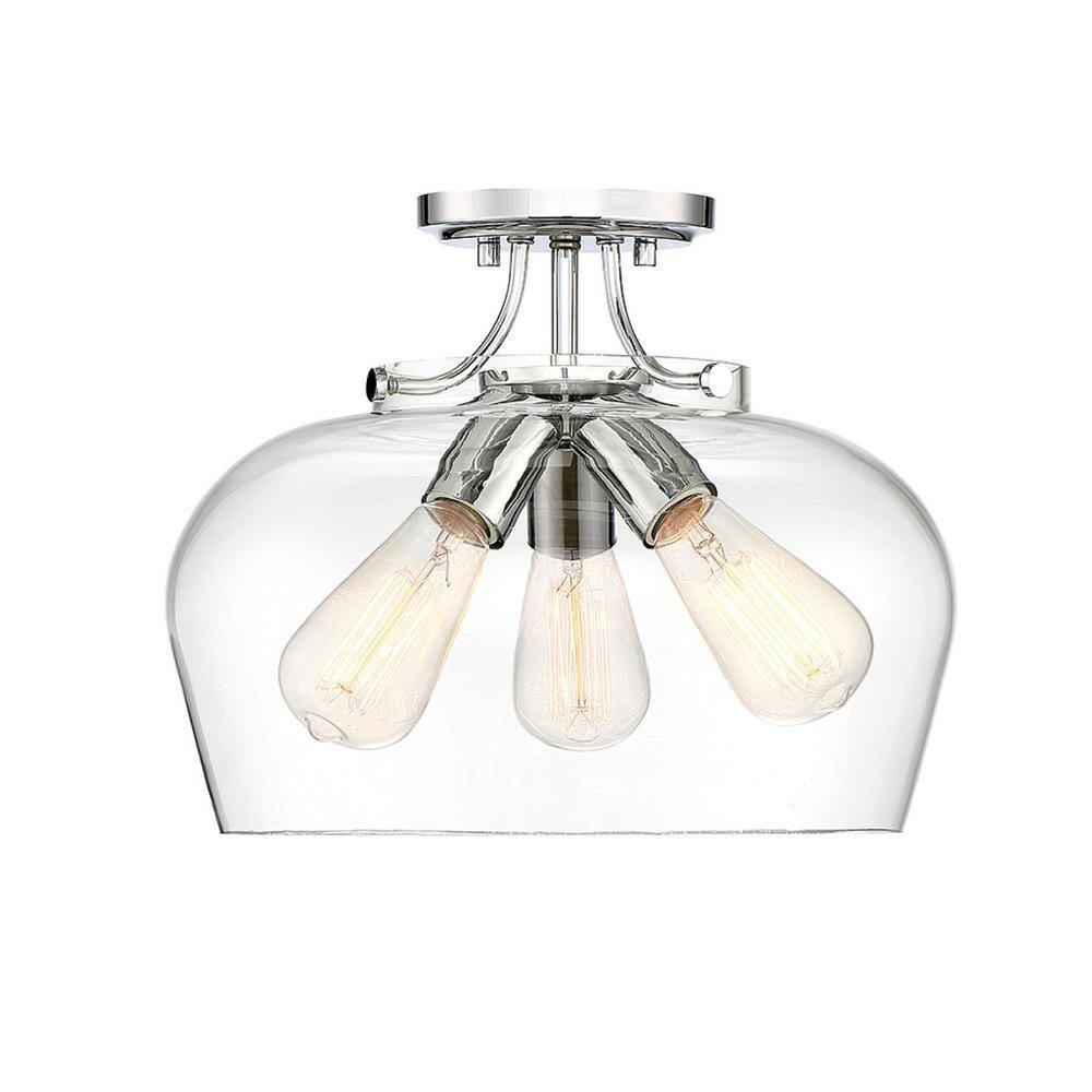 Savoy House Octave 3 - Light Semi-Flush Mount in  Polished Chrome