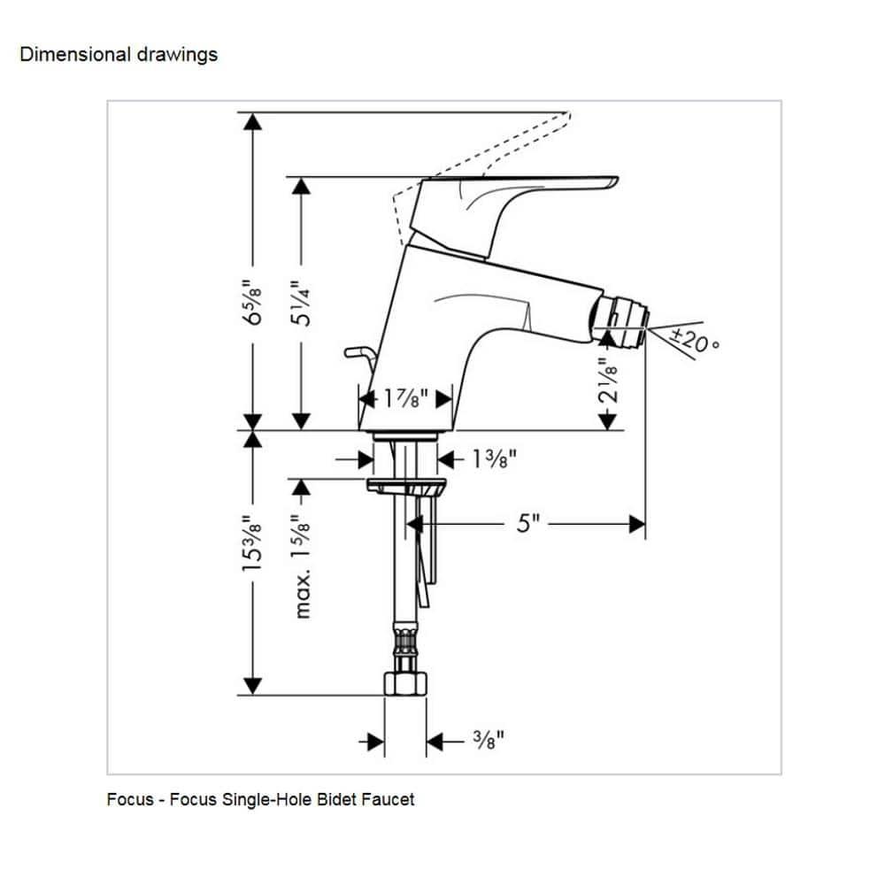 Focus E Single Handle Horizontal Spray Bidet Faucet