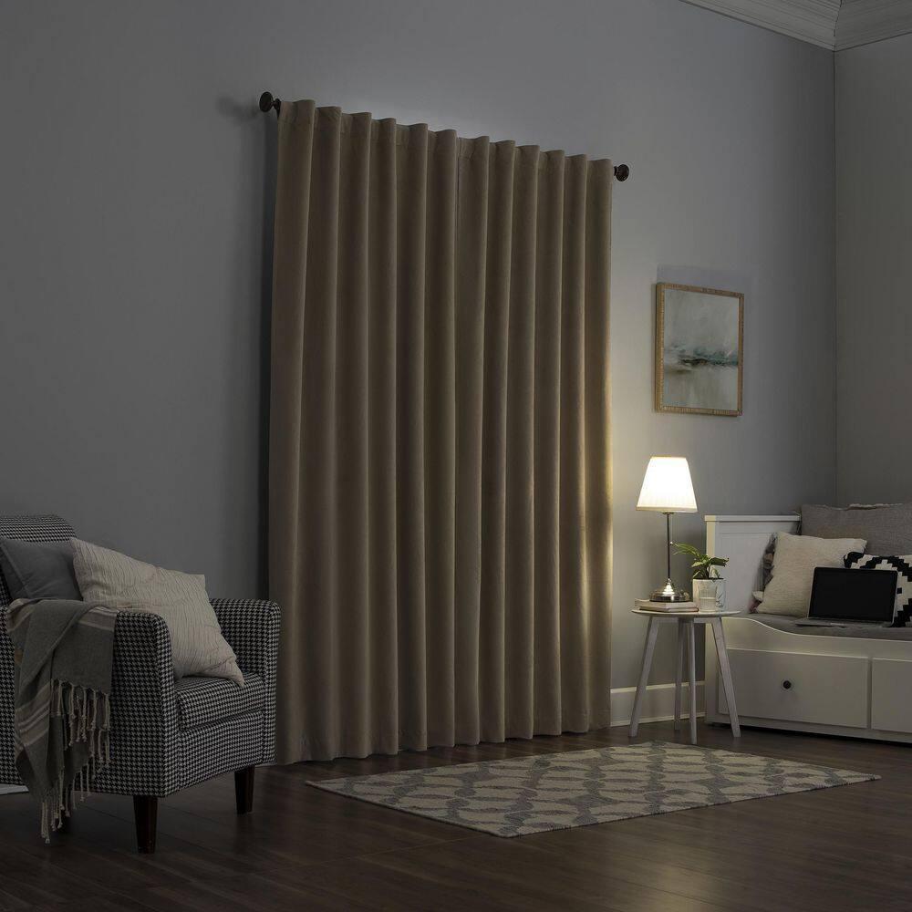 Sun Zero Velvet Noise Reducing Thermal Extreme 100% Blackout Back Tab Curtain Panel